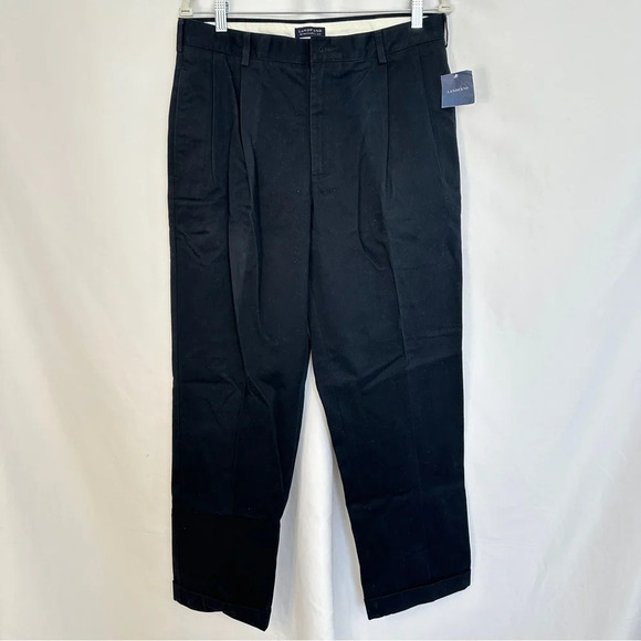 NWT Lands' End Men's Traditional Fit Chino Pants Size 32X30 Black New With Tag‎ - Picture 1 of 16